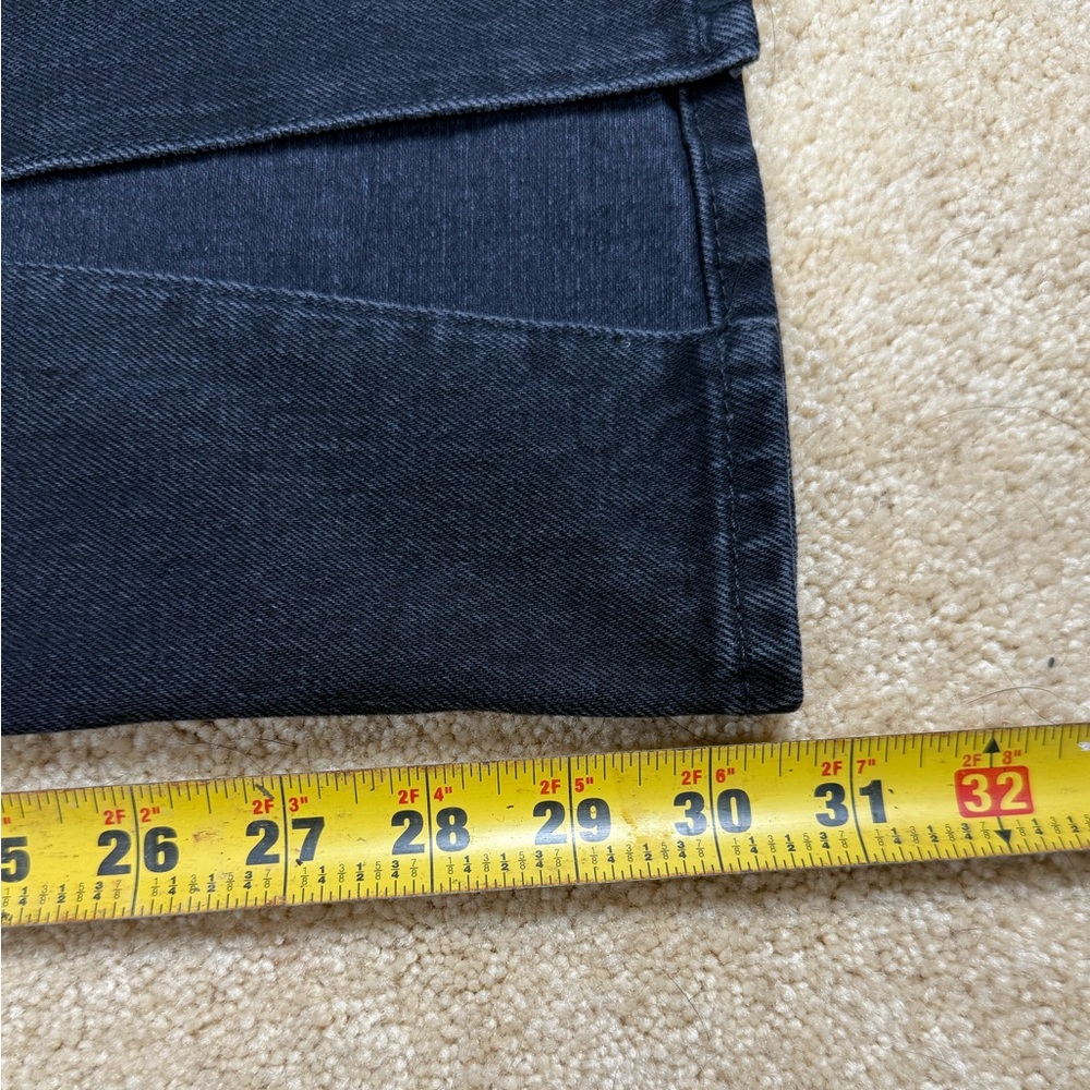 Abercrombie & Fitch The 90s Relaxed Jean High Rise Front Slit Black size 25 reg - Picture 7 of 7